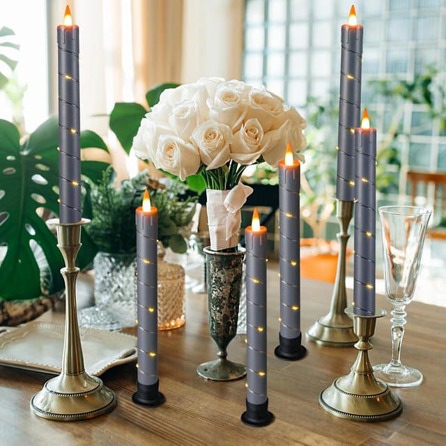 Thumbnail 4 de Da by Velas Cónicas LED 3D sin Llama, Control Remoto, Gris 🕯