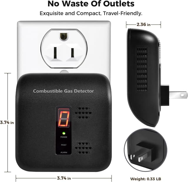 Thumbnail 6 de Xalire Plug-in Natural Gas Leak Detector 85dB