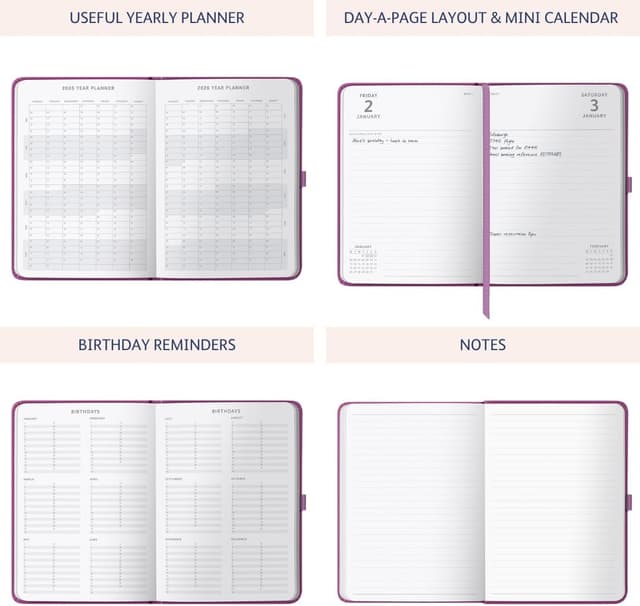 Detalle 2 de Busy B 2026 A5 Day‑A‑Page Diary 📒