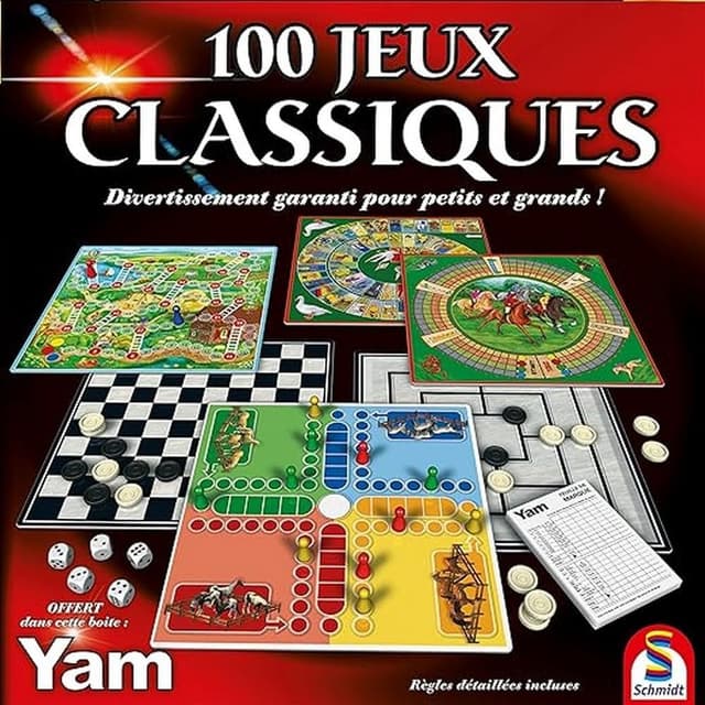 Detalle 2 de Schmidt 88207 – Mallette de jeu 100 jeux classiques (coffret complet)