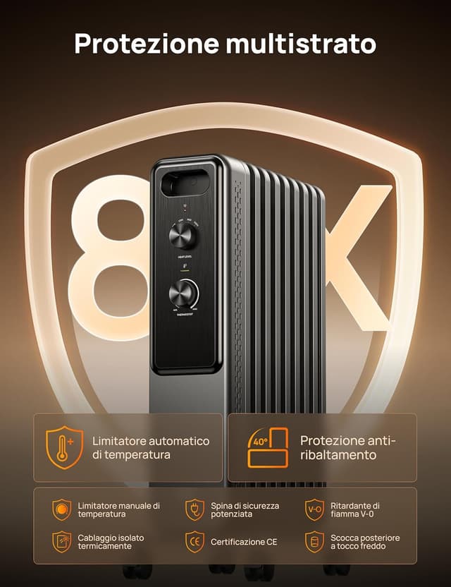 Detalle 2 de Dreo Radiatore a olio 2000W con 9 elementi