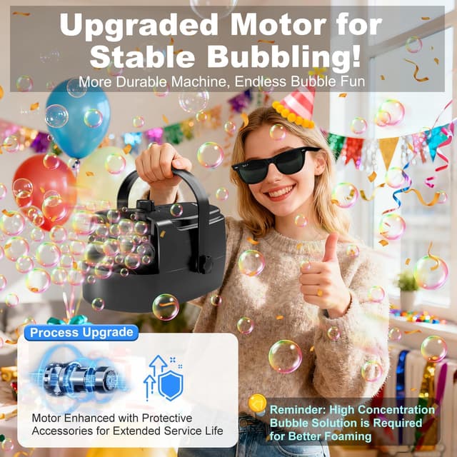 Detalle 2 de Durable Automatic Bubble Blower 18000+ ๐