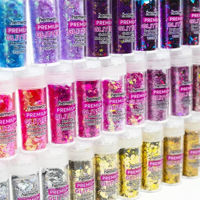 Detalle de Hemway Ultra Sparkle Glitter Shaker Box, 54 tubes