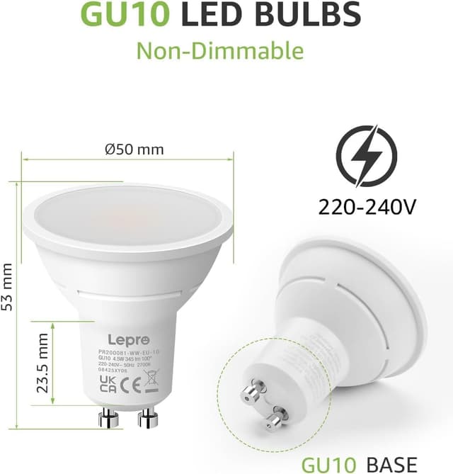 Thumbnail 3 de Lepro GU10 LED Bulbs Pack of 10