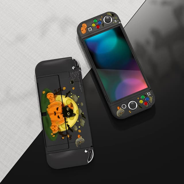 Detalle de playvital ZealProtect Soft Protective Case for Nintendo Switch OLED (Moon Night Halloween)