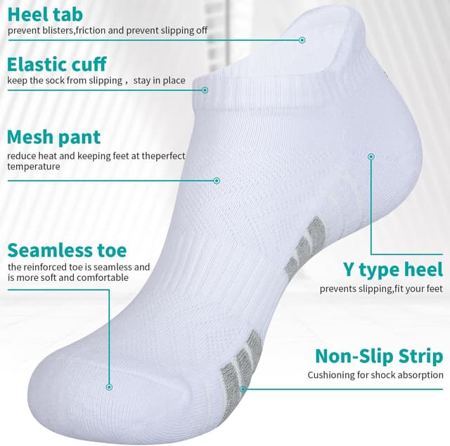 Thumbnail 3 de Natugloe Trainer Socks Cushioned 6 Pairs