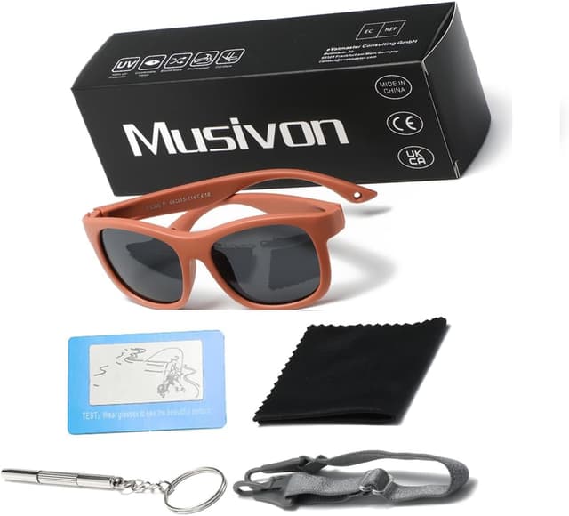 Detalle 1 de Musivon Baby Sunglasses (6 months–2.5 years) with flexible TPEE frame and strap