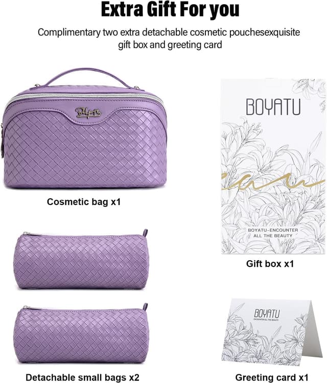 Thumbnail 4 de BOYATU L01 Purple travel makeup bag 3-piece set