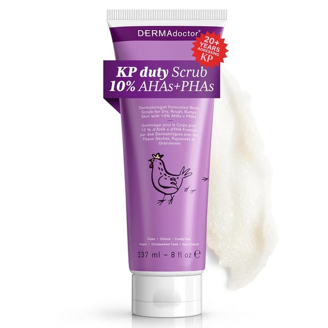 Detalle de DERMAdoctor KP Bump Eraser Body Scrub (10% AHAs + PHAs) for Keratosis Pilaris, Glycolic & Lactic Exfoliation, 8 fl oz