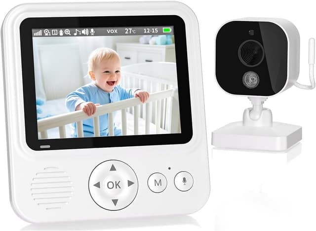 Detalle de BURNNOVE Babyphone mit Kamera (720P IPS) ohne WLAN – 2,8-Zoll-Display, Nachtsicht & VOX-Modus