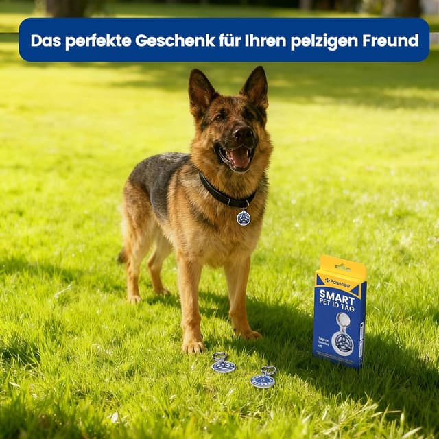 Detalle de PawView 2er-Set Hundemarke mit QR-Code – personalisiertes Notfallprofil, wasserdicht & Verlustschutz