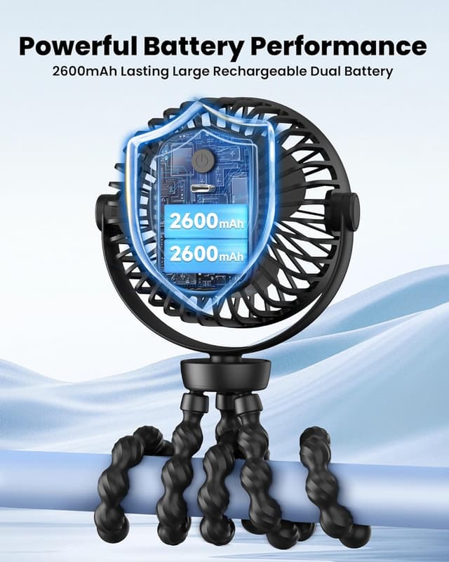 Detalle 2 de Portable Pram Fan 5200 mAh Rechargeable