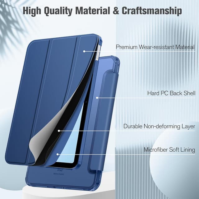 Detalle 2 de FINTIE Custodia per iPad 11ª e 10ª generazione: cover sottile con auto sveglia/sonno Navy