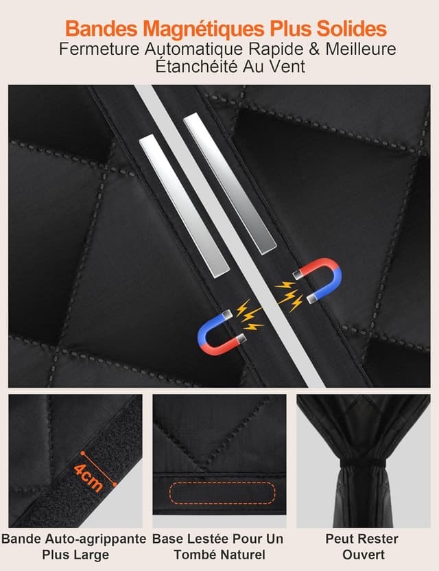 Thumbnail 3 de Rideau de Porte Isolant Thermique 90x210CM noir đȘ