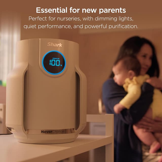 Detalle de Shark HP072 NeverChange Compact Pro Air Purifier (HEPA-Exceeding), CleanSense IQ for Bedroom & Home Office, Dove