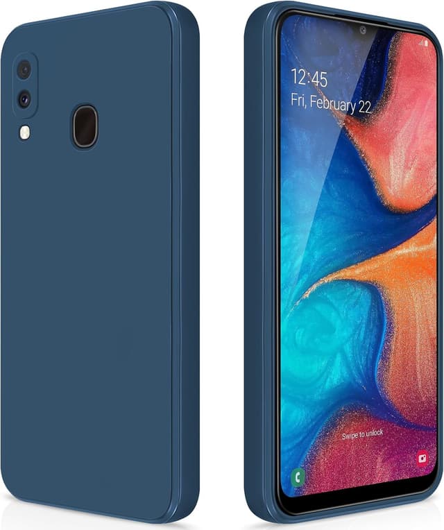 Detalle de GiiYoon Liquid-Silicone-Hülle für Samsung Galaxy A20e – Rundumschutz mit weichem Mikrofaserfutter (blau)