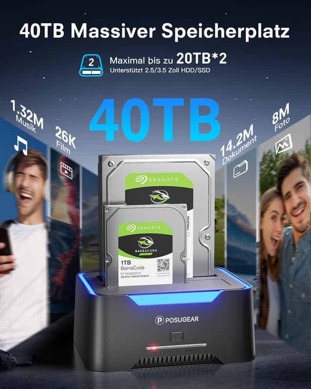 Thumbnail 3 de POSUGEAR Festplatten Docking Station 40TB 🖴