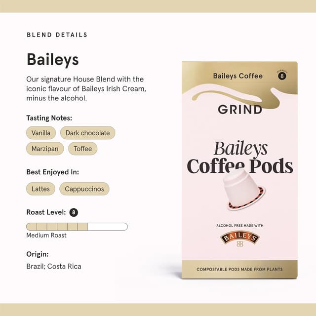 Detalle 2 de Grind Baileys Coffee Pods Pack 60 – 100% Arabica