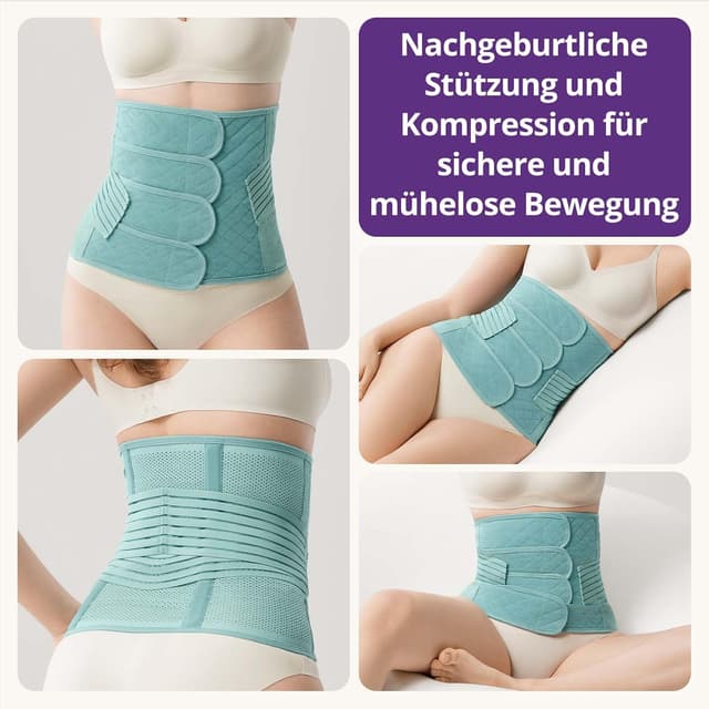 Detalle 1 de JOYNCLEON Bauchgurt Schwangerschaft grün mit Hüftband