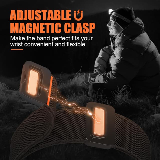 Detalle de SOLOLUP Stretchy Magnetic Straps for Apple Watch (Elastic Solo Loop Nylon) for 11/10/9/8/7/6/5/4/3/2/SE