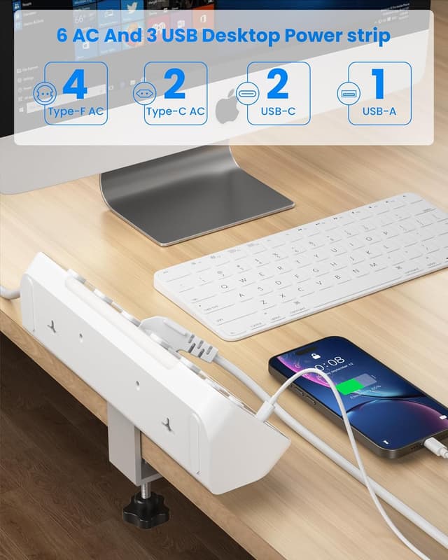 Detalle 2 de Ciabatta multipresa da scrivania 6 prese