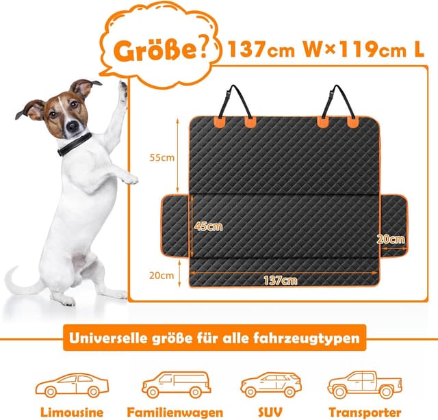 Thumbnail 6 de JOEJOY Coperta per sedile posteriore auto impermeabile e antigraffio per cani