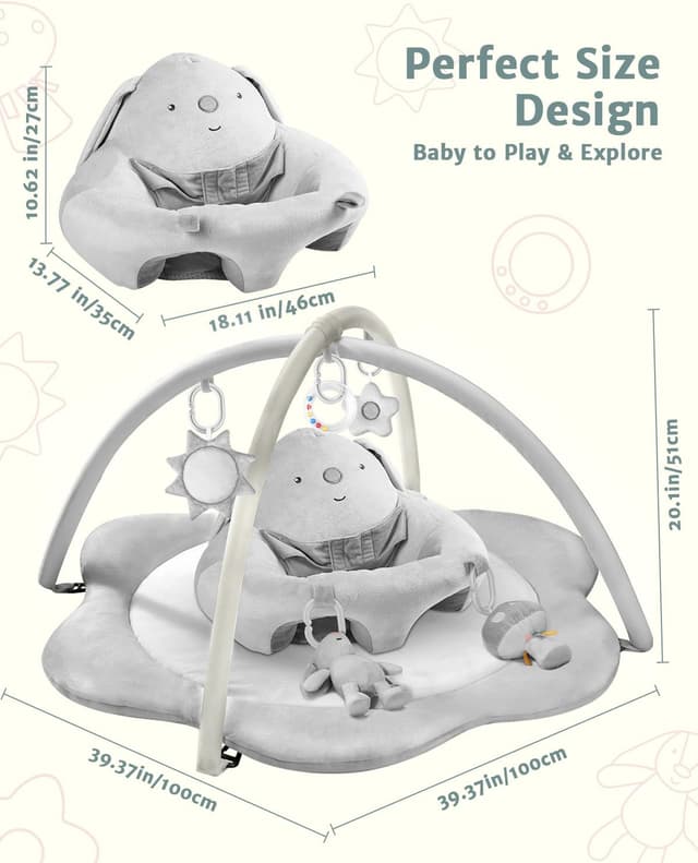 Detalle 2 de Suihuooo 3‑in‑1 Baby Play Mat with 5 Toys