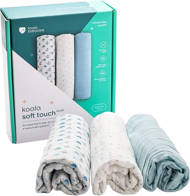 Detalle de KOALA BABYCARE Muselinas de Algodón 80x80 cm