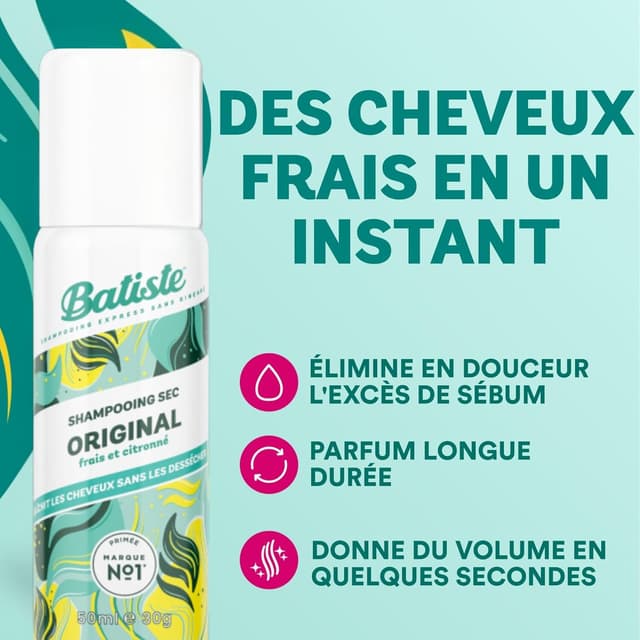 Imagen de Batiste Shampooing Sec Original 6x50 ml en OfertitasTOP