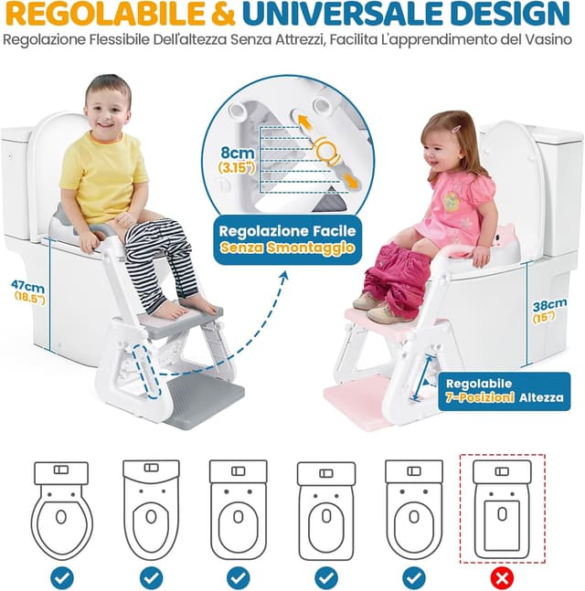 Detalle de Riduttore WC Bambini Upgraded 2 in 1 7 livelli