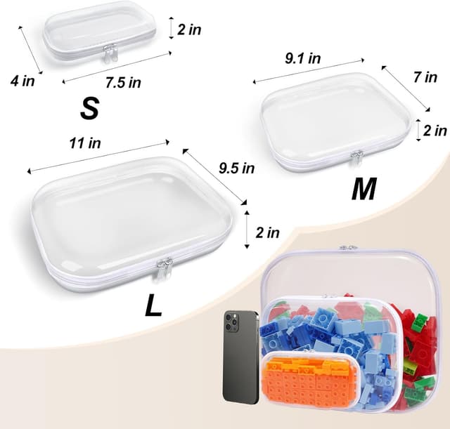 Detalle de SXS LACONIC Clear Hard Plastic Zipper Case 3pc