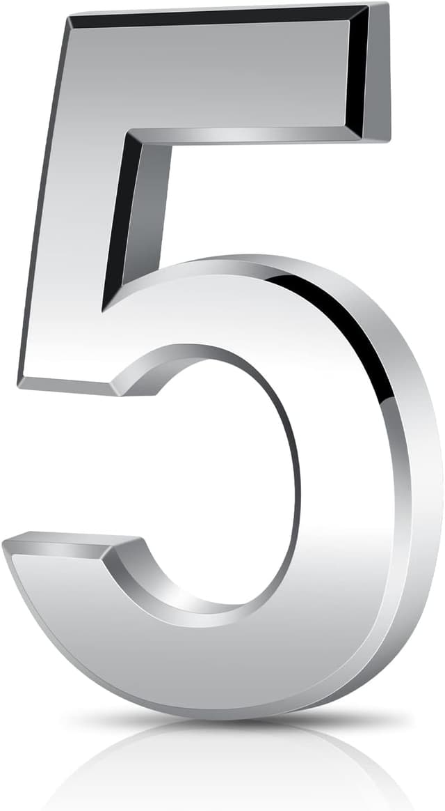 Detalle de Vicloon numero civico 3D in acrilico ABS da 7,5 cm, adesivo con effetto specchio