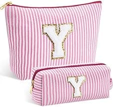 Detalle de SEFORICO Personalized Make Up Bag (Large Capacity) – A‑Z Cosmetic Bags, 2 Pack
