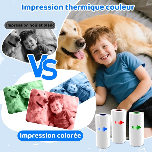 Detalle 2 de CHAKEYAKE Appareil photo instantané enfant 20MP 1080P avec écran 2,4 pouces (bleu)