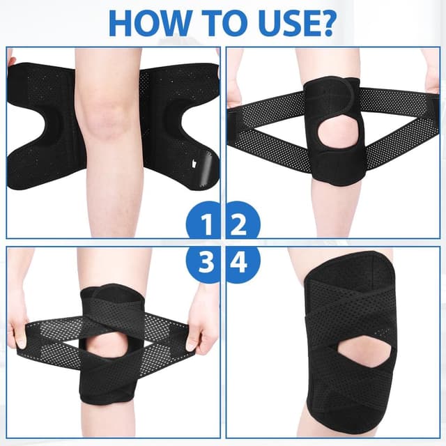 Detalle 2 de AOOWU Tutore ginocchio con supporto rotuleo regolabile e stabilizzatori laterali