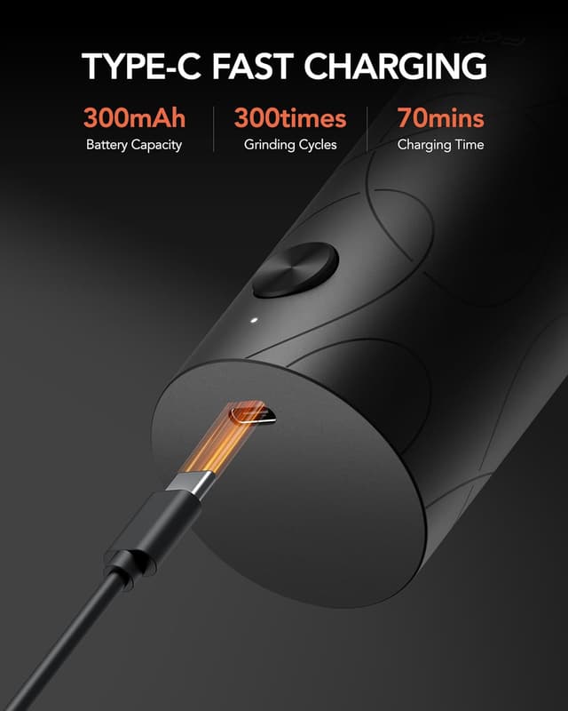 Detalle 2 de FORLIM Electric Salt and Pepper Grinder Set (USB Rechargeable) with Warm LED Light, Adjustable Coarseness, Automatic One-Button Control — 2 Packs