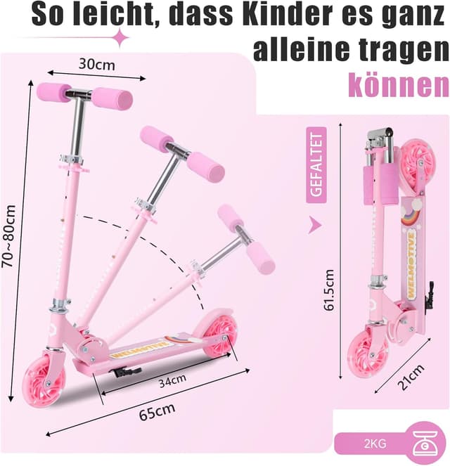 Thumbnail 5 de Roller Kinder 2 Räder LED Klappbar