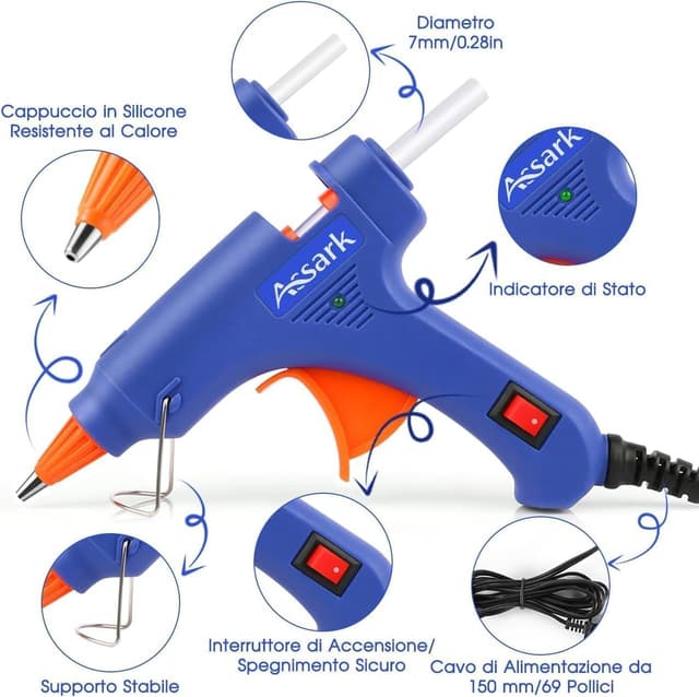 Thumbnail 3 de Pistola pistola de silicona caliente ignífuga 20 W