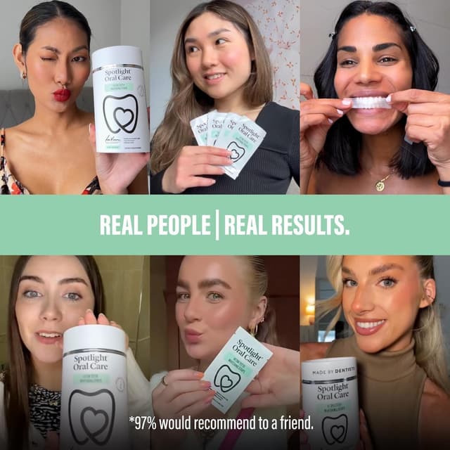 Detalle de Spotlight Oral Care Teeth Whitening Strips (28 strips + toothpaste) – 14-day hydrogen peroxide kit for sensitive teeth