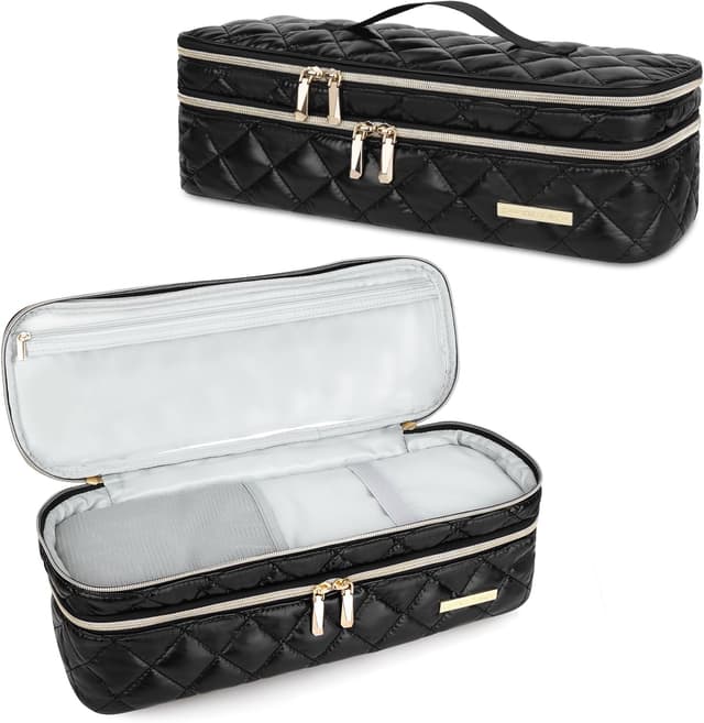 Detalle de CANBOX Travel Carrying Case for Hair Dryer Tools (Shockproof Double-Layer) – Black