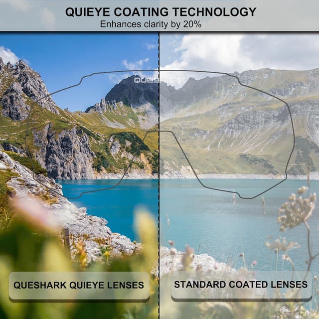 Detalle 2 de Queshark Occhiali Veloci da ciclismo uomo e donna: montatura TR90, UV400 e lenti antiriflesso