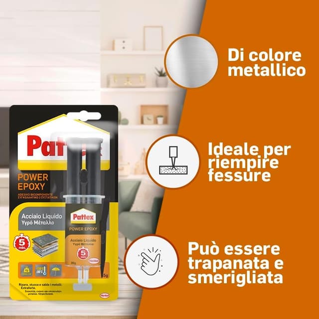 Thumbnail 2 de Pattex Power Epoxy Acciaio liquido 35 g — colla epossidica per metalli