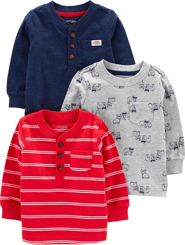 Detalle de Simple Joys Langarmshirts 3er Pack Jungen Carter's