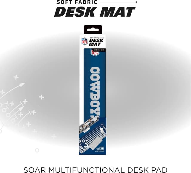 Detalle de SOAR NFL Unisex Multifunctional Desk Mat (31.5"x12") with Non-Slip Rubber Backer