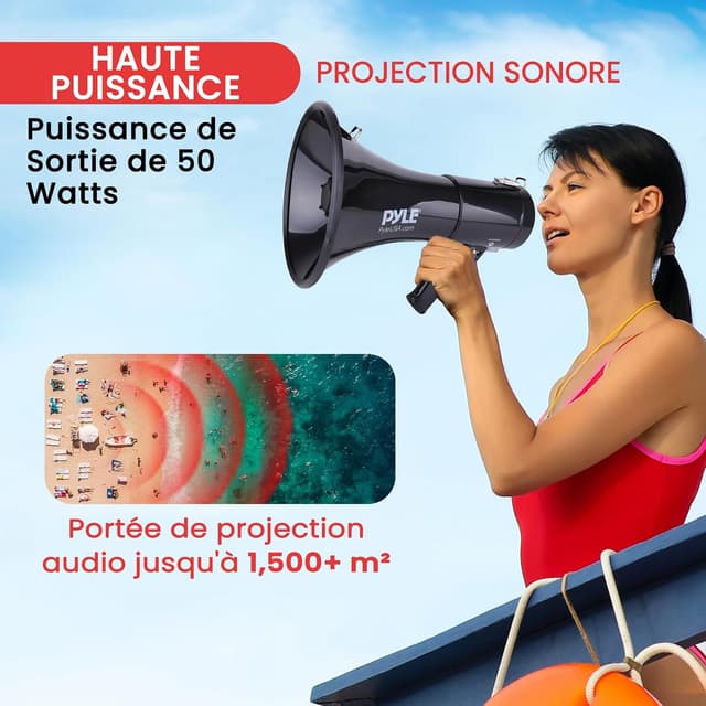 Detalle 2 de Pyle Mégaphone Bullhorn 50 Watts 📢