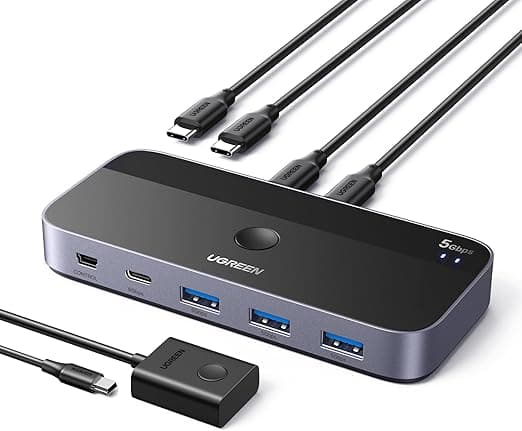 Imagen de UGREEN Switch USB C KVM 4 Puertos 5Gbps para 2 PC en OfertitasTOP