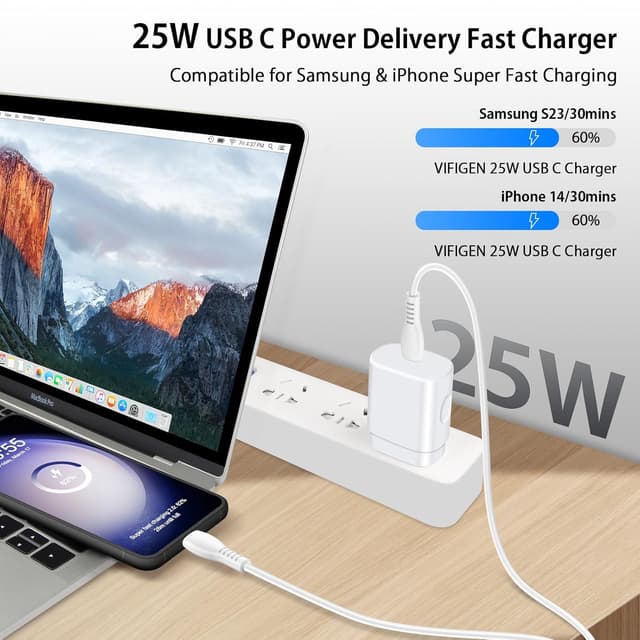 Detalle 2 de Samsung 25W Fast USB‑C Charger 6ft Cable