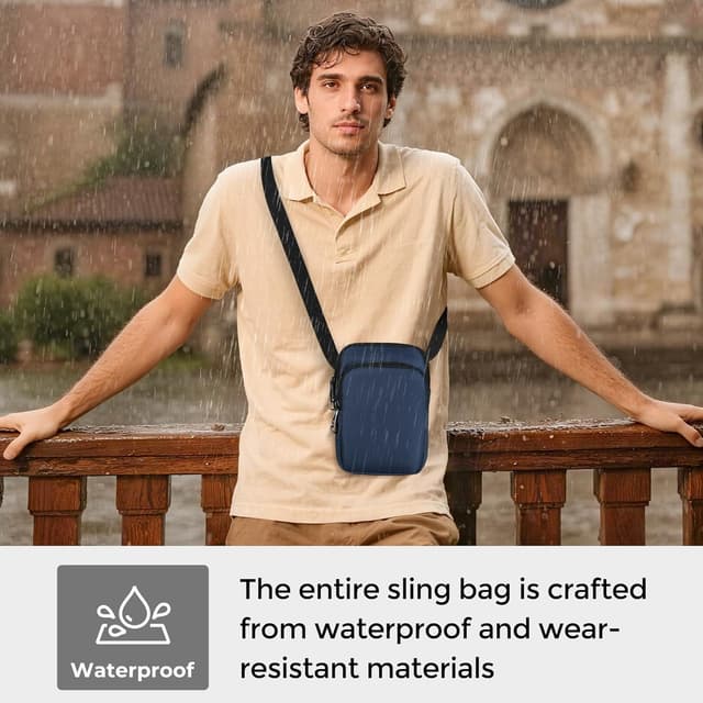 Detalle de Tibroni petit sac à bandoulière antivol avec RFID et fermeture éclair