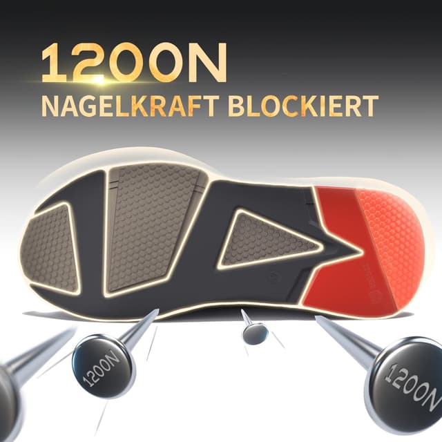 Detalle 2 de NASONBERG Sicherheitsschuhe mit Stahlkappe, atmungsaktiv – Leicht & verschleißfest (EU 37–48)