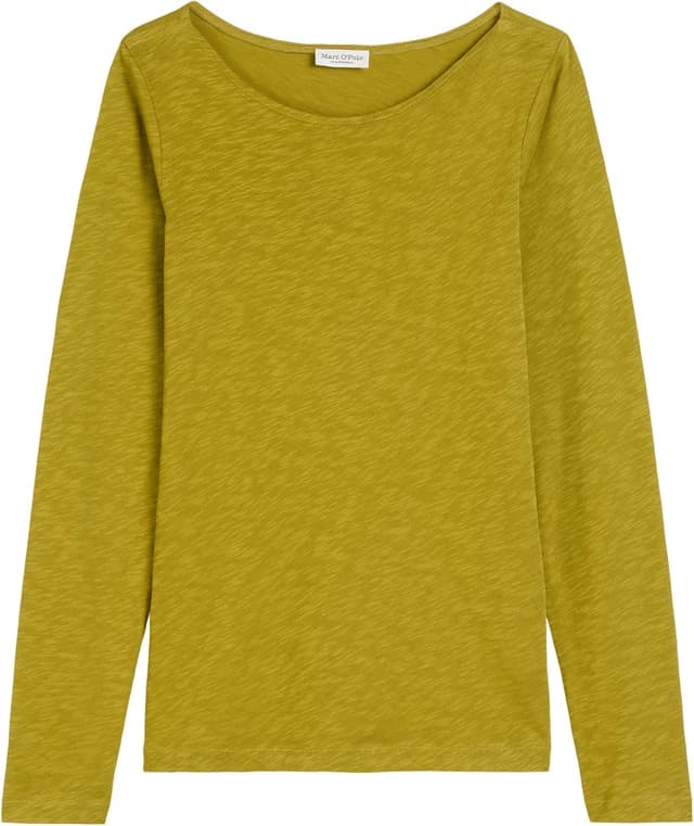 Detalle 2 de Marc O’Polo Damen Langarmshirt aus Bio-Baumwolle mit Logo – Lounge Longsleeve aus der Mix & Match-Reihe